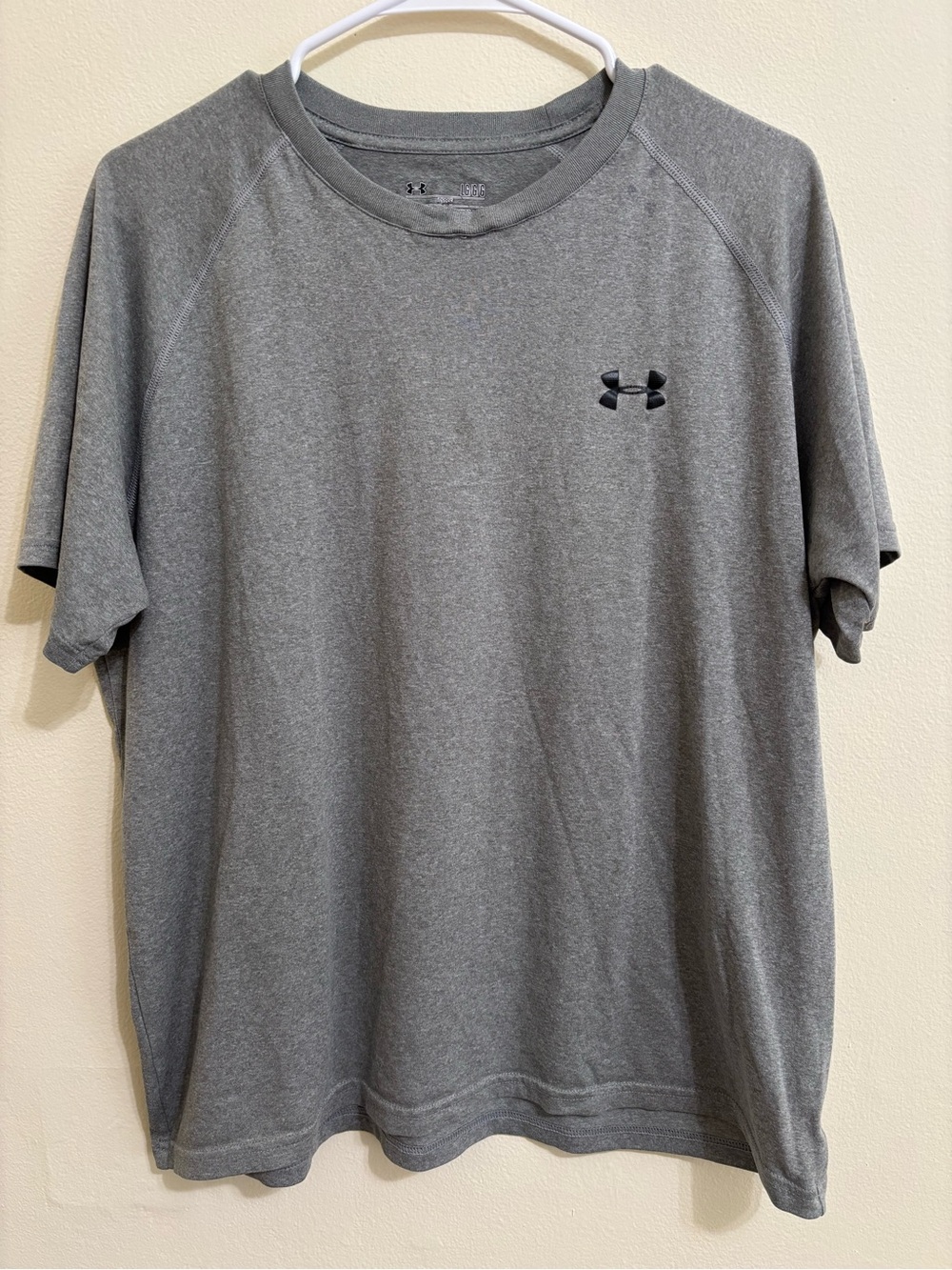 Under Armour Gray Short Sleeve Performance Tee with Black Logo